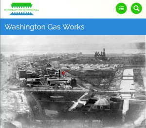 The red arrow alerts the user of the location of the Washington Gas Works.